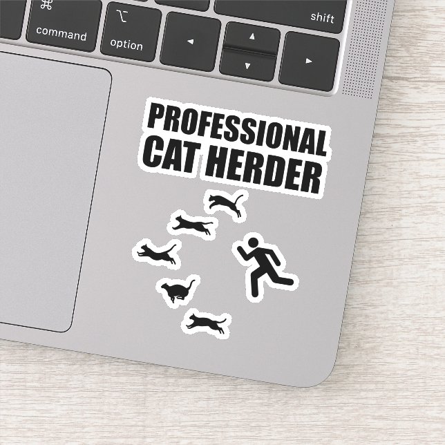 Professional Cat Herder Funny Herding Cats Sticker (Detail)