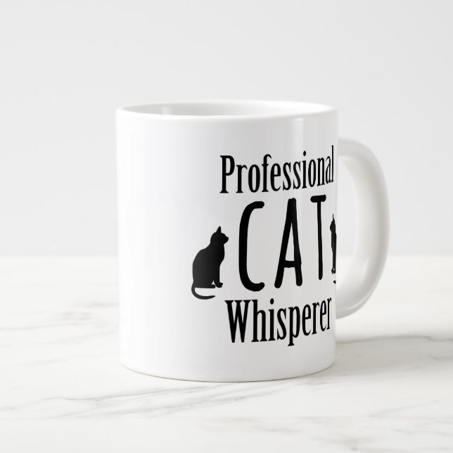 Professional Cat Whisperer Large Coffee Mug (Front Right)