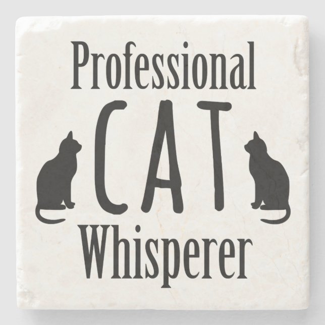 Professional Cat Whisperer Stone Coaster (Front)