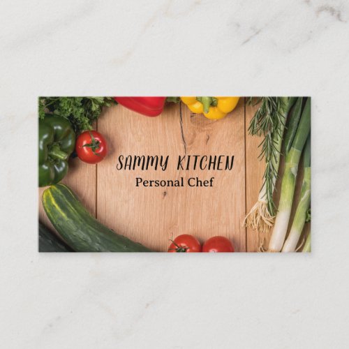 Professional Catering Chef Kitchen Vegetables Business Card