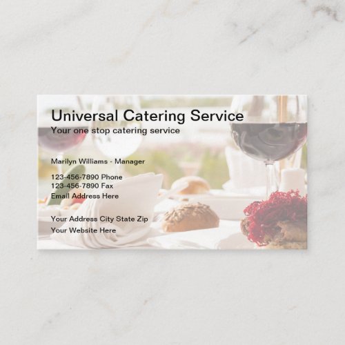 Professional Catering Services Business Card