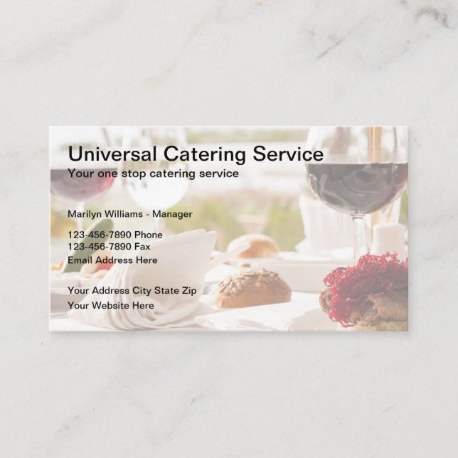 Professional Catering Services Business Card (Front)