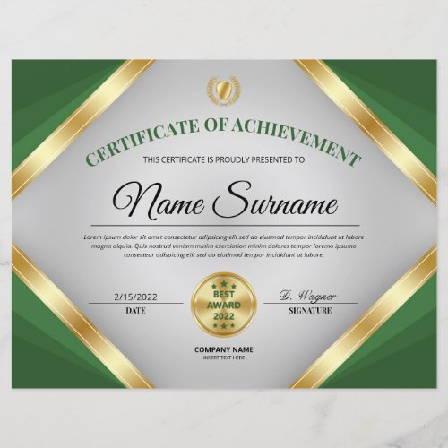 Professional Certificate Award of Achievement