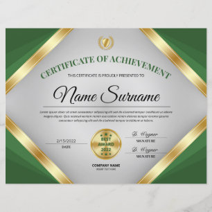 Professional Certificate Award of Achievement