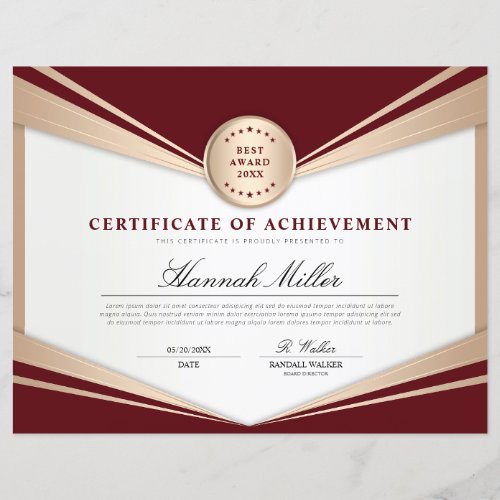 Professional Certificate of Achievement Award