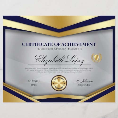 Professional Certificate of Achievement Award