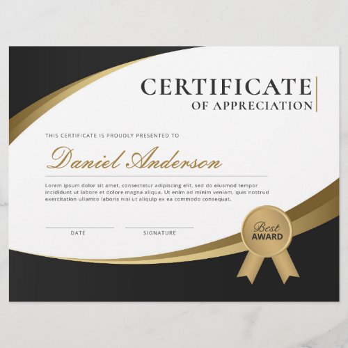 Professional Certificate of Appreciation Award Flyer