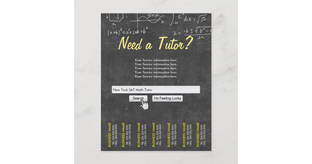 sample tutoring flyer