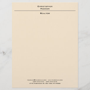 Professional Champagne Color Simple Plain Letterhead