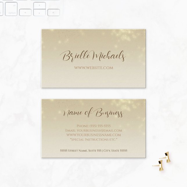 Professional Champaign Gold Minimal Subtle Sparkle Business Card (Professional Champaign Gold Minimal Subtle Sparkle Business Cards)
