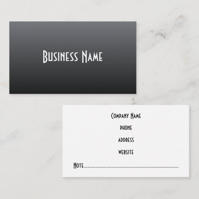 Professional Charcoal Business Card (Front/Back)