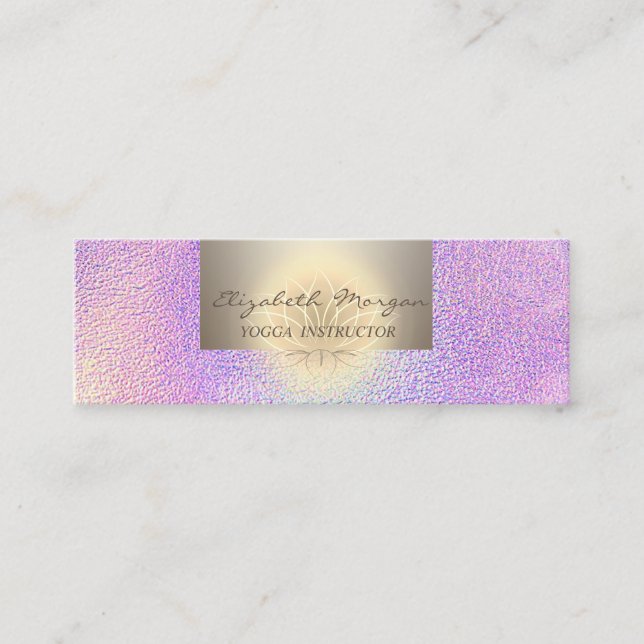 Professional Charming,Lotus Flower Holographic Mini Business Card (Front)