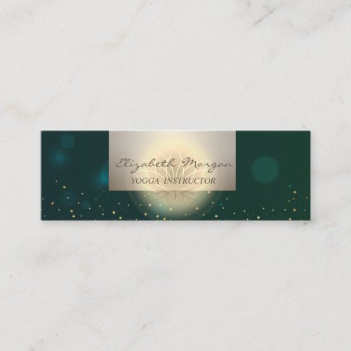 Professional CharmingLotus Flower Stars Green Mini Business Card