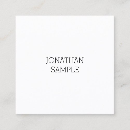 Professional Charming Simple Square Modern Plain Square Business Card