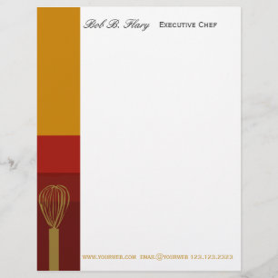 Professional Chef Catering Cook REcipes Letterhead