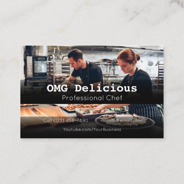 Professional Chef Cook Food Cooking Restaurant Business Card (Back)
