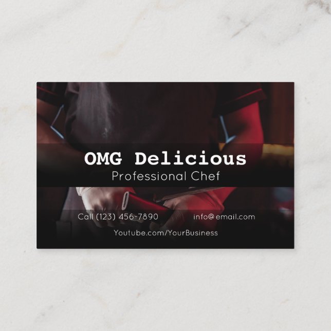 Professional Chef Cook Food Cooking Restaurant Business Card (Back)
