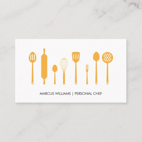 Professional Chef  Cooking Utensils Business Card