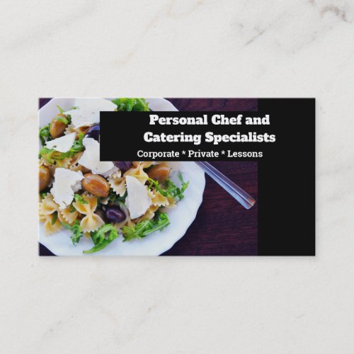Professional chef food photo catering lessons business card