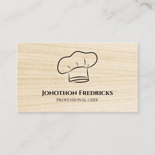 Professional Chef Hat Wood Catering Business Card