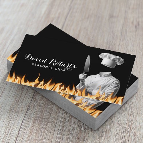 Professional Chef Restaurant Cook Catering Black Business Card