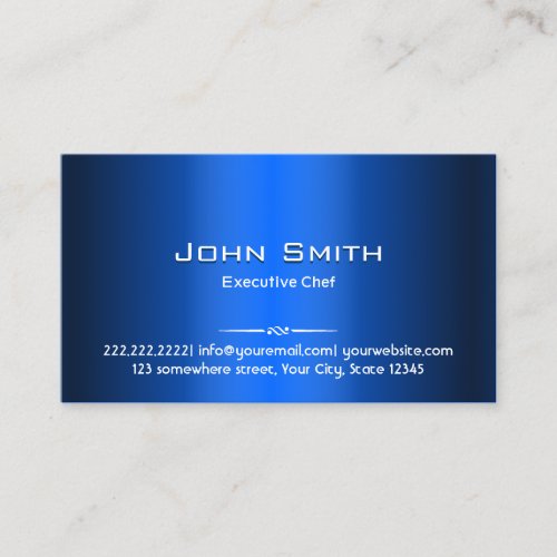 Royal Blue Metal Chef Business Card