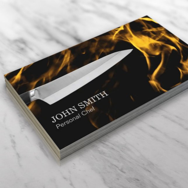 Professional Chef's Knife Catering/Restaurant/Chef Business Card (Creator Uploaded)