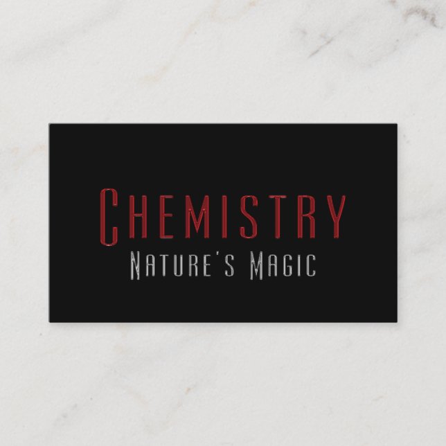 Professional Chemist Chemistry Business Cards (Front)