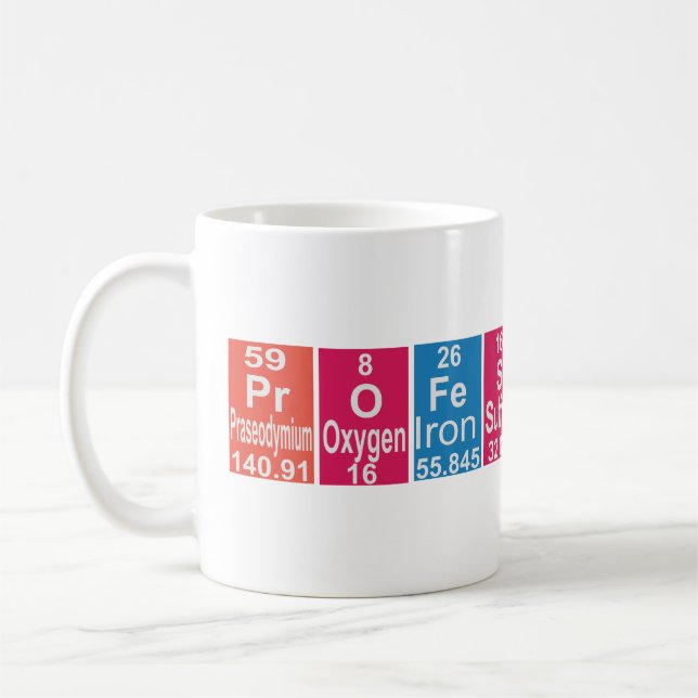 PROFESSIONAL CHEMISTRY PERIODIC TABLE. COFFEE MUG (Left)