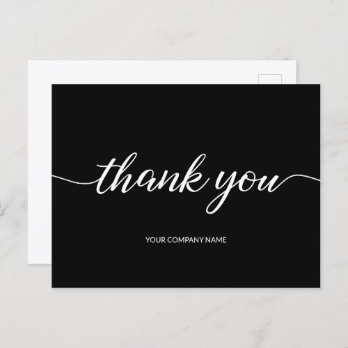 Professional chic Company Name Thank you Script Postcard