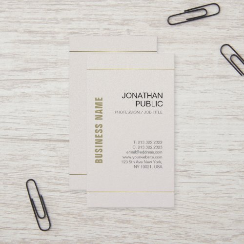 Professional Chic Design Elegant Modern Plain Luxe Business Card