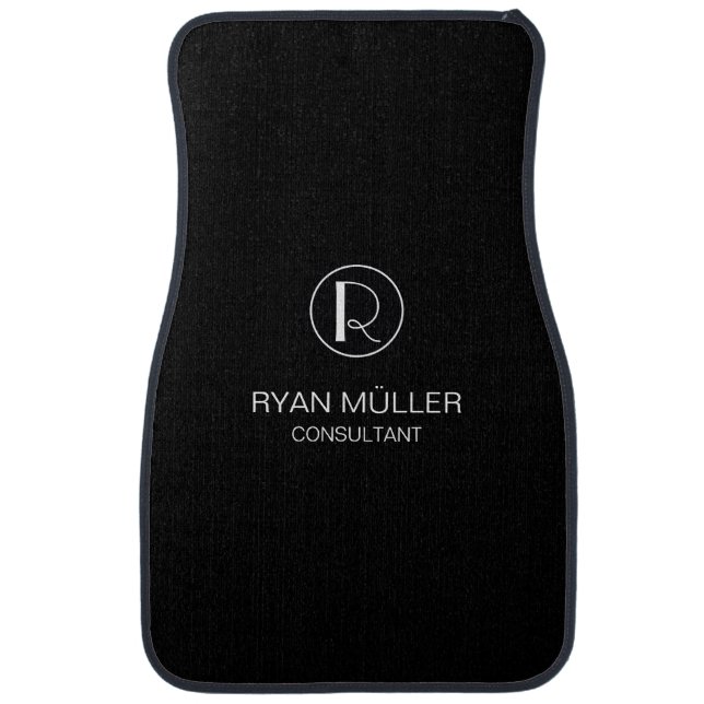 Professional Chic Elegant Plain and Monogram Car Floor Mat (Front)