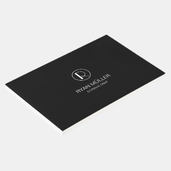 Professional Chic Elegant Plain And Monogram Guest Book by RicardoArtes at Zazzle