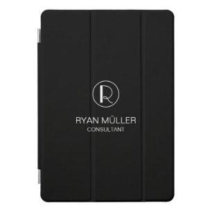 Professional Chic Elegant Plain and Monogram iPad Pro Cover