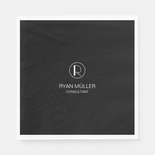 Professional Chic Elegant Plain and Monogram Napkins (Front)