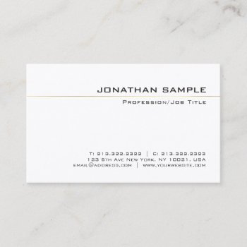 Professional Chic Gold Striped Simple Plain Luxury Business Card by art_grande at Zazzle