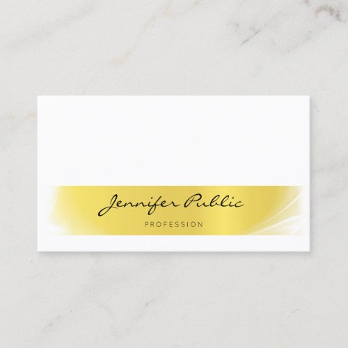 Professional Chic Handwritten Modern Gold Luxury Business Card