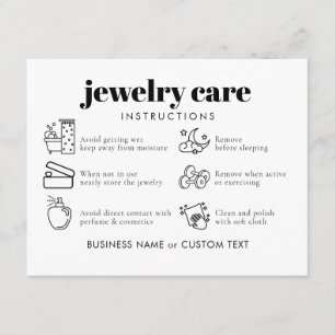 Professional Chic Jewelry Care Thank You Business Enclosure Card