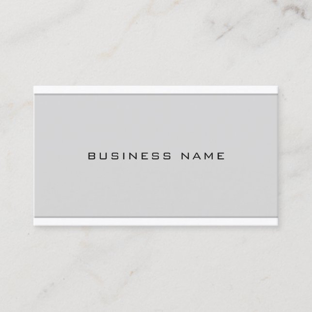 Professional Chic Modern Grey White Simple Plain Business Card (Front)