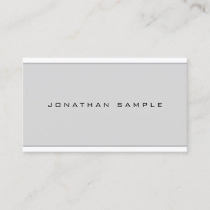 Professional Chic Modern Minimal Grey Sleek Plain Business Card