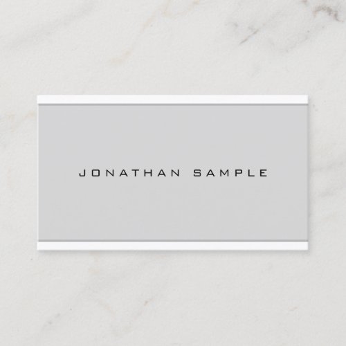 Professional Chic Modern Minimal Grey Sleek Plain Business Card