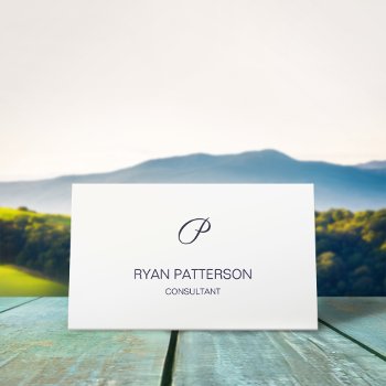 Professional Chic Rhodonit Monogram Business Card by RicardoArtes at Zazzle