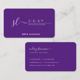 Professional Chic Signature Purple Business Card