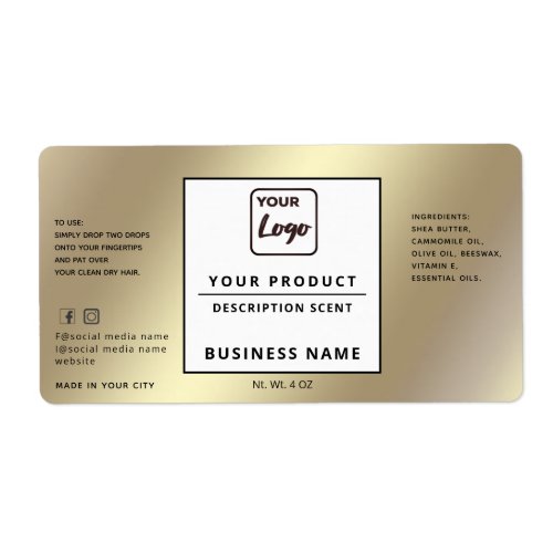 Professional chic simple logo  gold product label