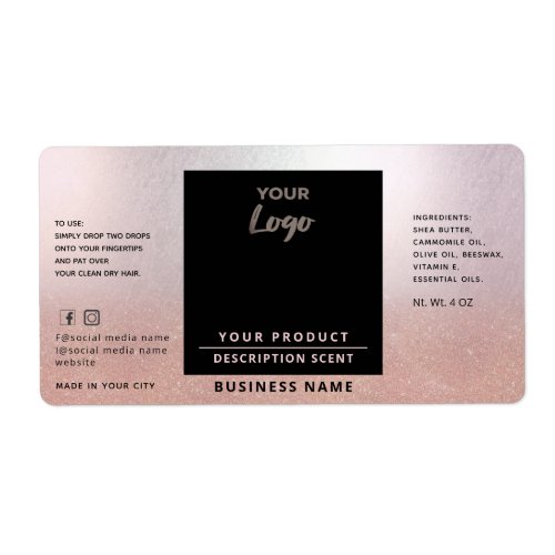 Professional chic simple logo rose gold product la label