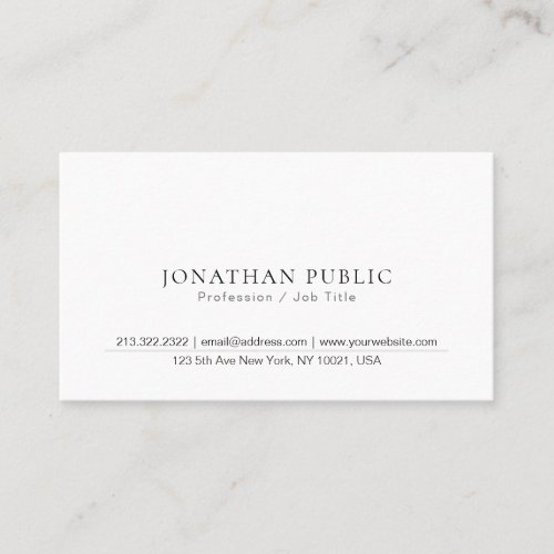 Professional Chic Simple Modern Design Plain Business Card