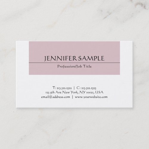 Professional Chic Sleek Design Modern Luxury Plain Business Card