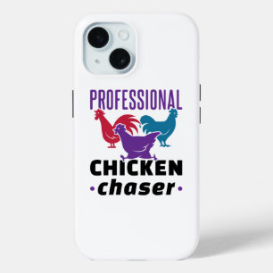 Professional Chicken Chaser Colorful Chickens iPhone 15 Case