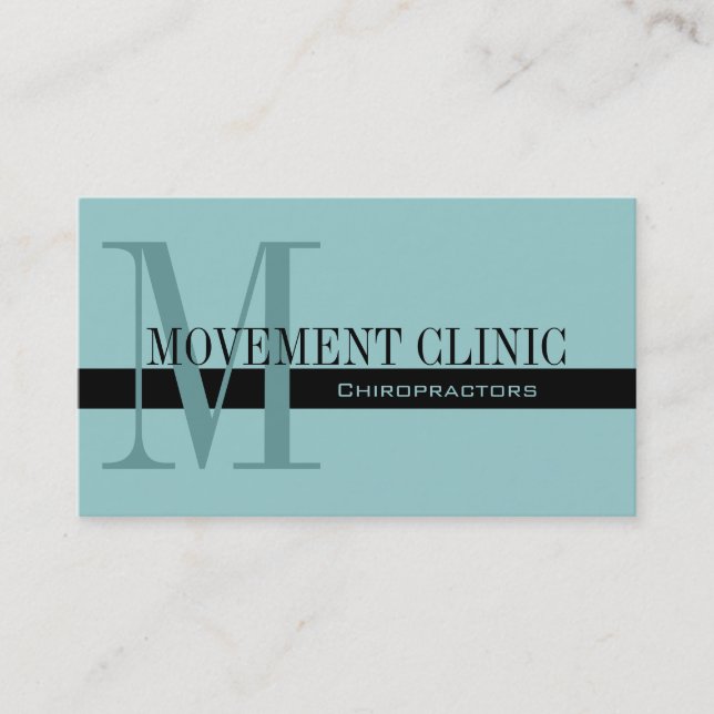 Professional Chiropractic Business Cards Blue (Front)