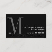 Professional Chiropractic Business Cards Gold (Back)